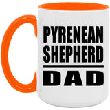 Pyrenean Shepherd Dad - 15oz Accent Mug Orange