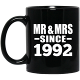 32nd Anniversary Mr & Mrs Since 1992 - 11 Oz Coffee Mug Black