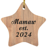 Mamaw Established Est. 2024 - Star Ornament C