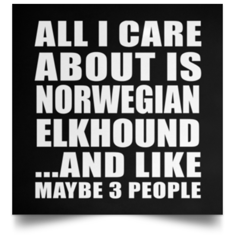 All I Care About Is Norwegian Elkhound - Poster Square