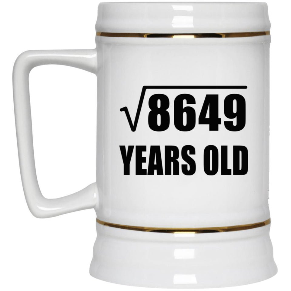93rd Birthday Square Root of 8649 Years Old - Beer Stein