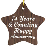 74th Anniversary 74 Years & Counting Happy Anniversary - Star Ornament D