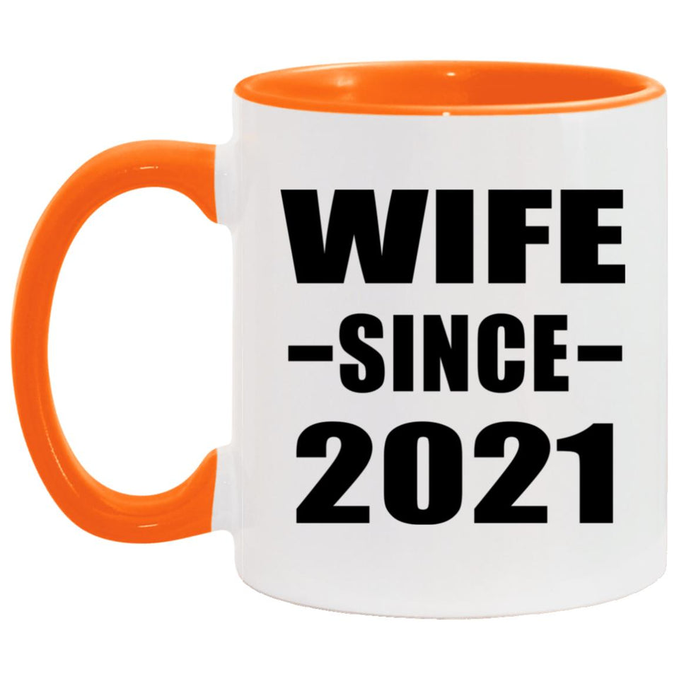 Wife Since 2021 - 11oz Accent Mug Orange