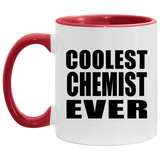 Coolest Chemist Ever - 11oz Accent Mug Red