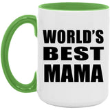 World's Best Mama - 15oz Accent Mug Green