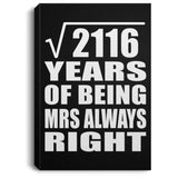 46th Anniversary Square Root of 2116 Years Mrs Always Right - Canvas Portrait