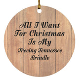 All I Want For Christmas Is My Treeing Tennessee Brindle - Circle Ornament C