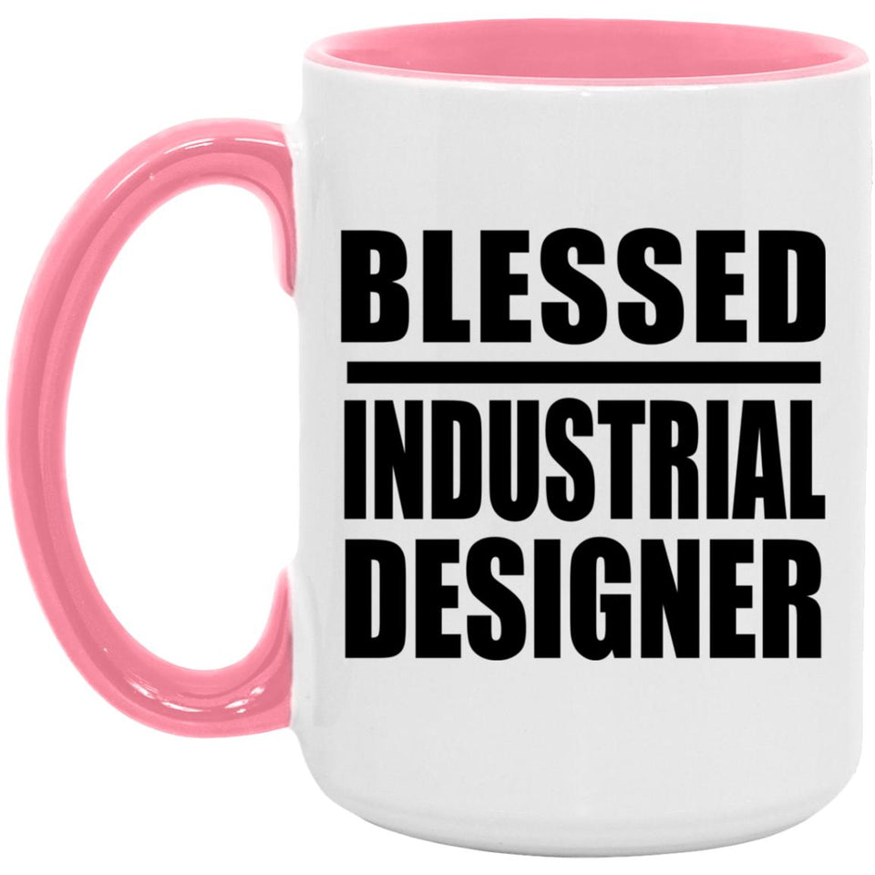 Blessed Industrial Designer - 15oz Accent Mug Pink