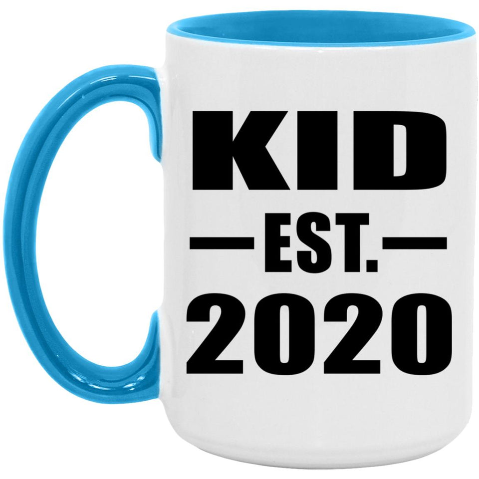 Kid Established EST. 2020 - 15oz Accent Mug Blue