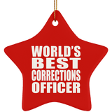 World's Best Corrections Officer - Star Ornament