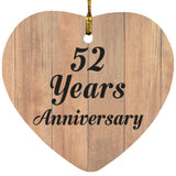 52nd Anniversary 52 Years Anniversary - Heart Ornament C