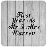 First Year As Mr & Mrs Warren - Drink Coaster F