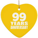 99th Anniversary 99 Years - Heart Ornament