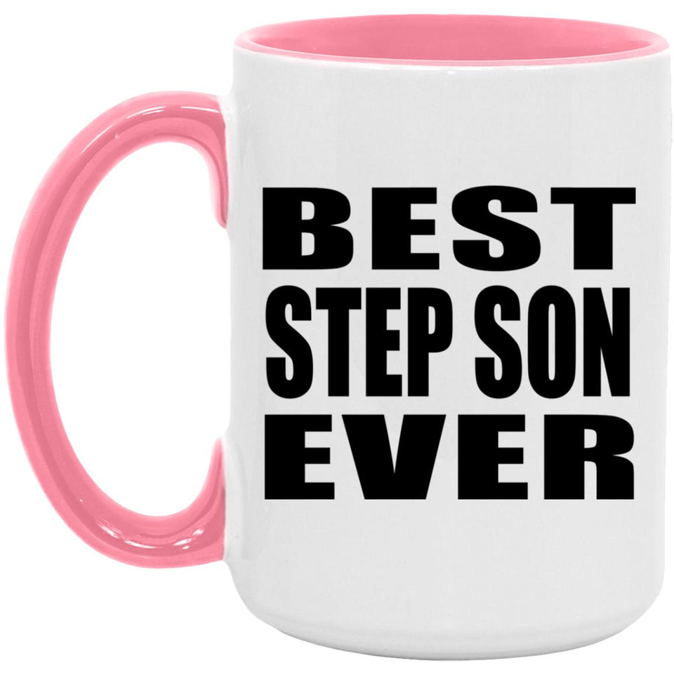 Best Step Son Ever - 15oz Accent Mug Pink
