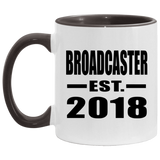 Broadcaster Established EST. 2018 - 11oz Accent Mug Black