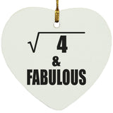 2nd Birthday Square Root of 4 & Fabulous - Heart Ornament