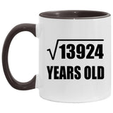 118th Birthday Square Root of 13924 Years Old - 11oz Accent Mug Black