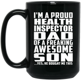 Proud Health Inspector Dad Of Awesome Son - 15 Oz Coffee Mug