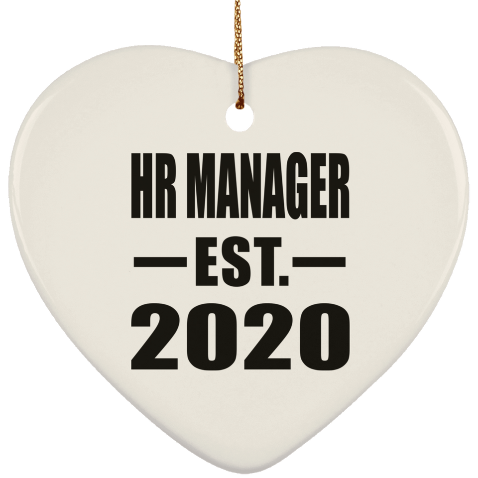 HR Manager Established EST. 2020 - Heart Ornament