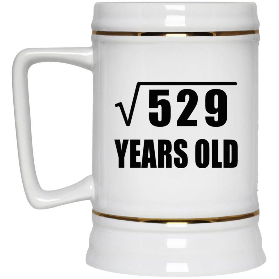23rd Birthday Square Root of 529 Years Old - Beer Stein