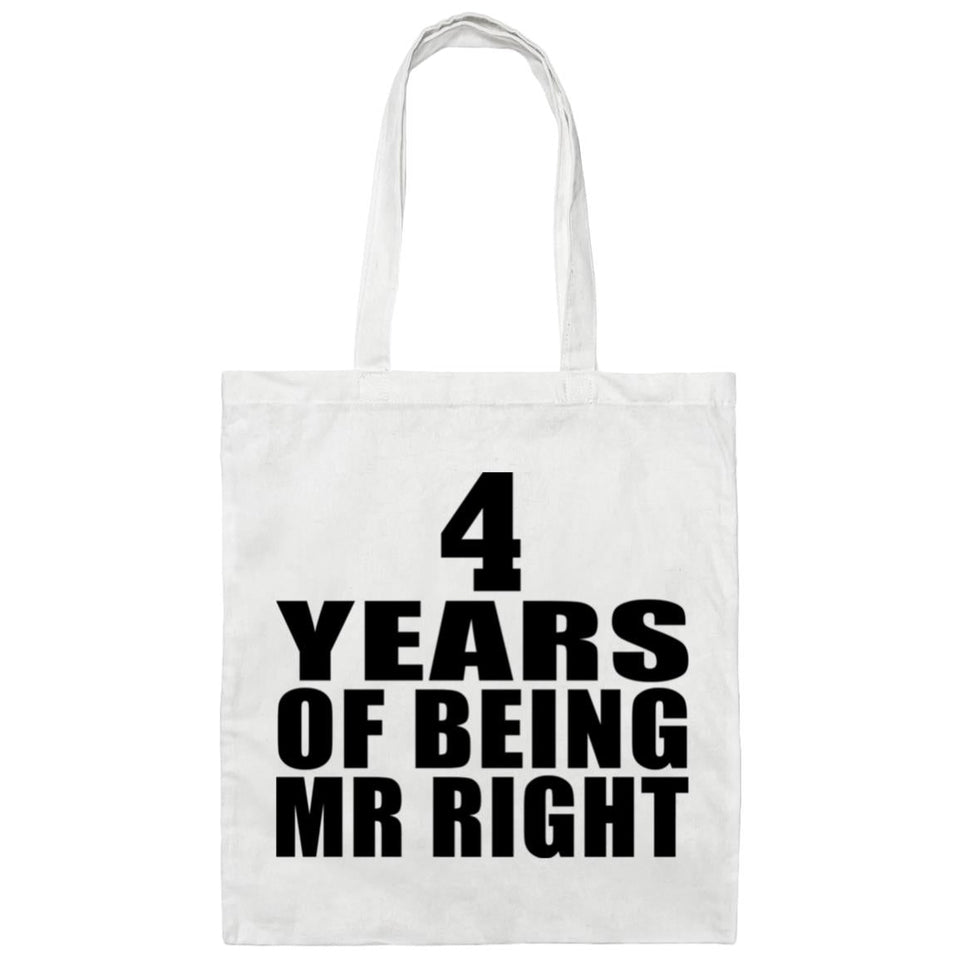 4th Anniversary 4 Years Of Being Mr Right - Tote Bag White