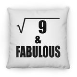 3rd Birthday Square Root of 9 & Fabulous - Throw Pillow
