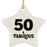 50th Birthday 50 & Fabulous - Star Ornament