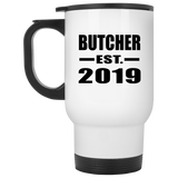 Butcher Established EST. 2019 - White Travel Mug