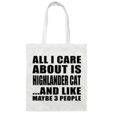 All I Care About Is Highlander Cat - Tote Bag White