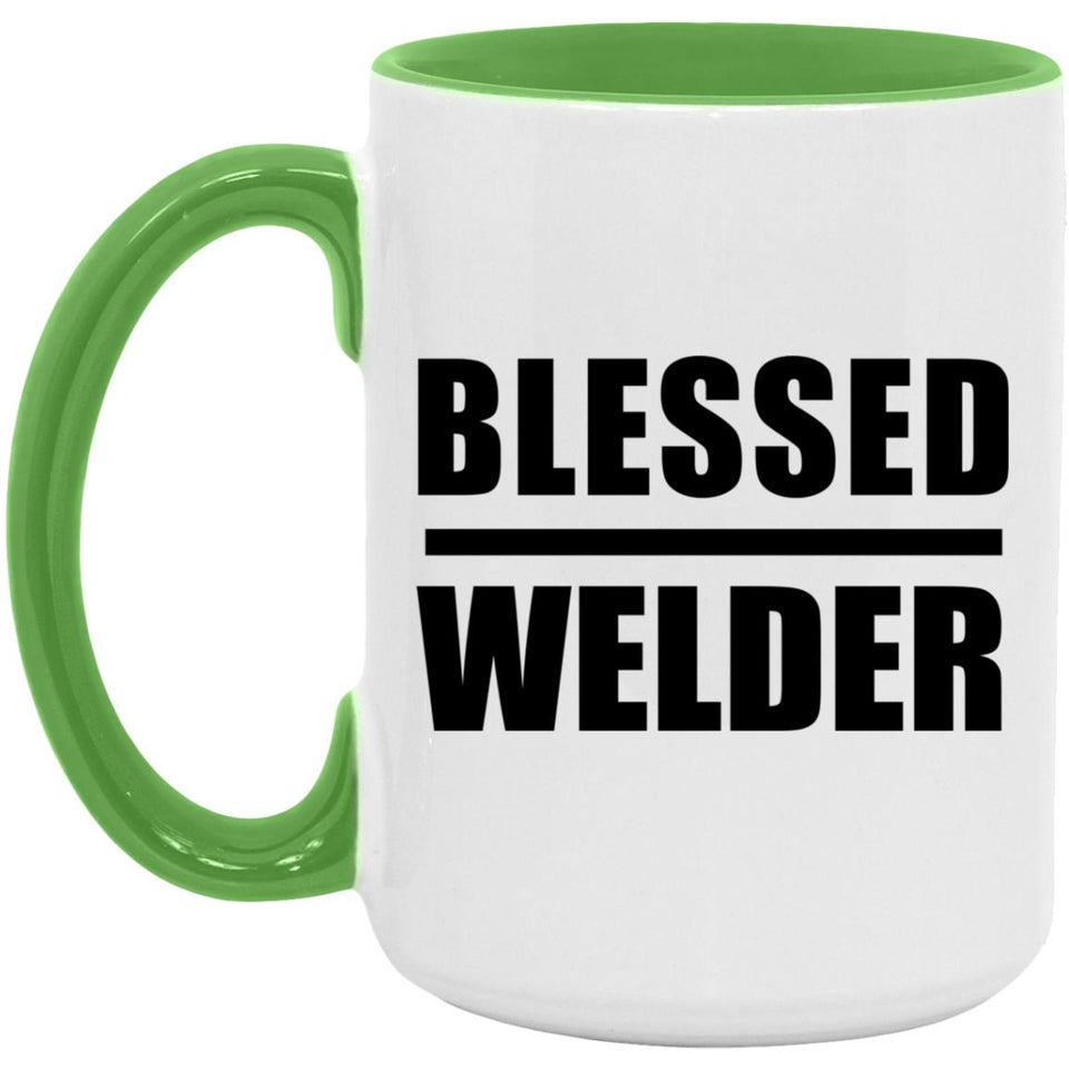 Blessed Welder - 15oz Accent Mug Green