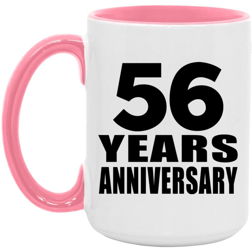 56th Anniversary 56 Years Anniversary - 15oz Accent Mug Pink