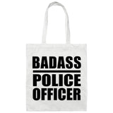 Badass Police Officer - Tote Bag White