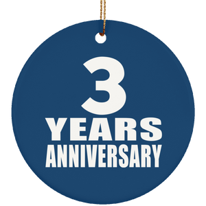 3rd Anniversary 3 Years Anniversary - Circle Ornament