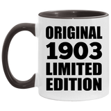 121st Birthday Original 1903 Limited Edition - 11oz Accent Mug Black
