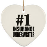 Number One #1 Insurance Underwriter - Heart Ornament