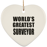 World's Greatest Surveyor - Heart Ornament