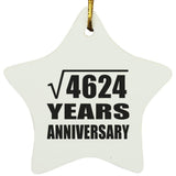 68th Anniversary Square Root of 4624 Years Anniversary - Star Ornament