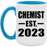 Chemist Established EST. 2023 - 15oz Accent Mug Blue