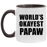 World's Okayest Papaw - 11oz Accent Mug Black