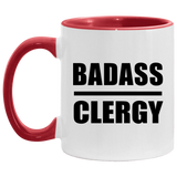 Badass Clergy - 11oz Accent Mug Red
