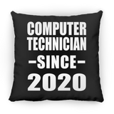 Computer Technician Since 2020 - Throw Pillow Black