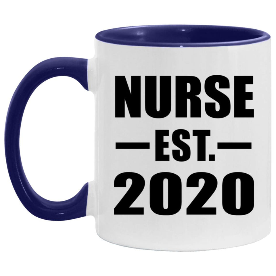 Nurse Established EST. 2020 - 11oz Accent Mug Purple