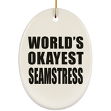 World's Okayest Seamstress - Oval Ornament