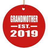 Grandmother Established EST. 2019 - Circle Ornament