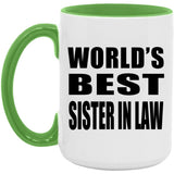 World's Best Sister In Law - 15oz Accent Mug Green