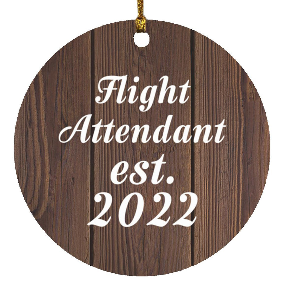 Flight Attendant Established Est. 2022 - Circle Ornament D