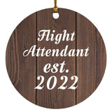 Flight Attendant Established Est. 2022 - Circle Ornament D
