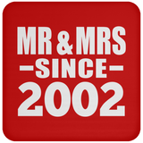 22nd Anniversary Mr & Mrs Since 2002 - Drink Coaster