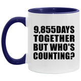27th Anniversary 9,855 Days Together Who's Counting - 11oz Accent Mug Purple