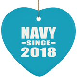 Navy Since 2018 - Heart Ornament
